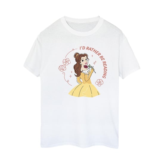 Disney - "Beauty And The Beast I'd Rather Be Reading" T-Shirt für Damen (Weiß) - Image 2