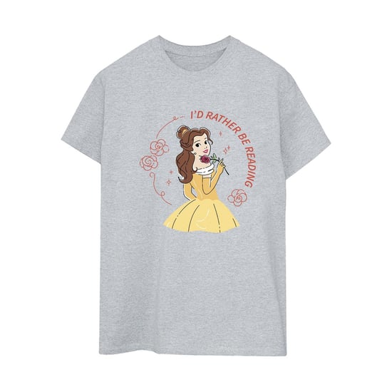 Disney - "Beauty And The Beast I'd Rather Be Reading" T-Shirt für Damen (Grau) - Image 2