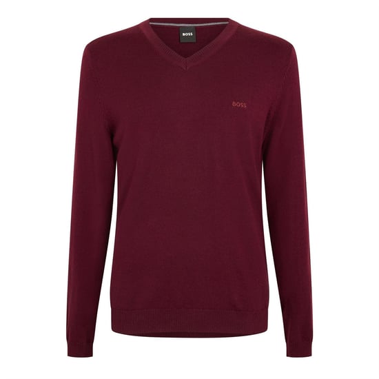 Boss - "Batisse" Pullover Top V-Ausschnitt für Herren (Dunkelrot) - Image 1