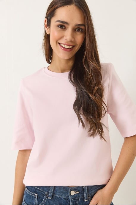 Gepolstertes Rundhals-T-Shirt - Image 1