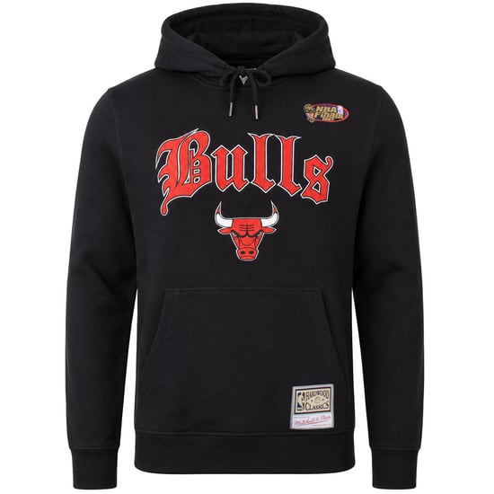 Mitchell & Ness NBA Chicago Bulls Old English Faded Herren Schwarz Hoodie - Image 1