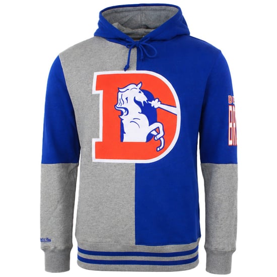 Mitchell & Ness NFL Denver Broncos Farbgeteilte Herren Kapuzenpullover Blau/Grau - Image 1