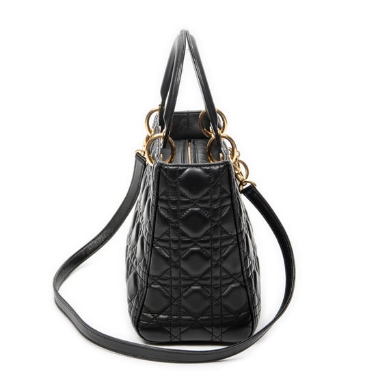 Medium Lady Dior Zip Schultertasche - Image 4