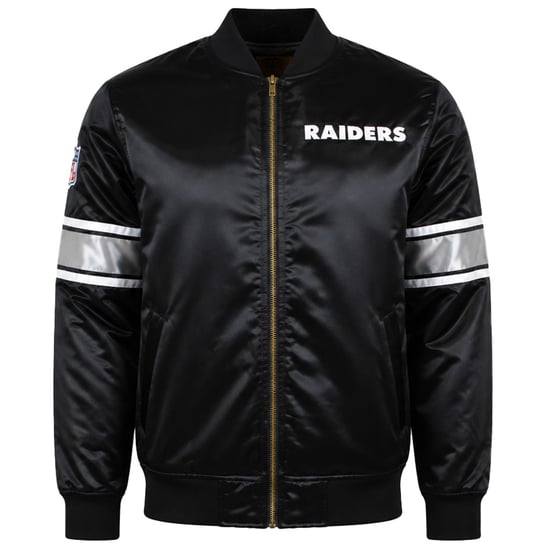 Mitchell & Ness NFL Oakland Raiders Herren Schwarz Satinjacke Heavyweight - Image 1