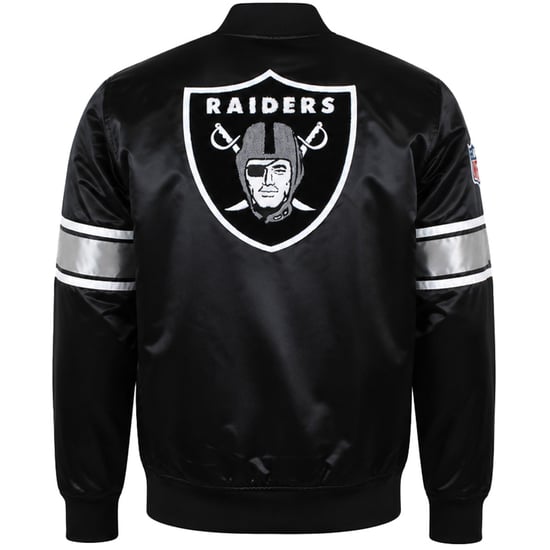 Mitchell & Ness NFL Oakland Raiders Herren Schwarz Satinjacke Heavyweight - Image 2