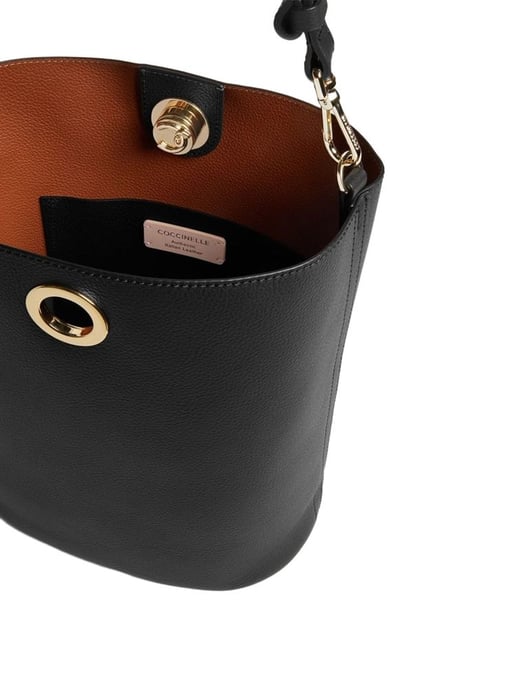 Coccinelle Bucket Bag Schwarz/Kognak - Image 3