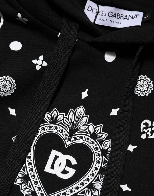 Dolce & Gabbana Schwarzes Bandana Kapuzen-Sweatshirt für Herren - Image 5
