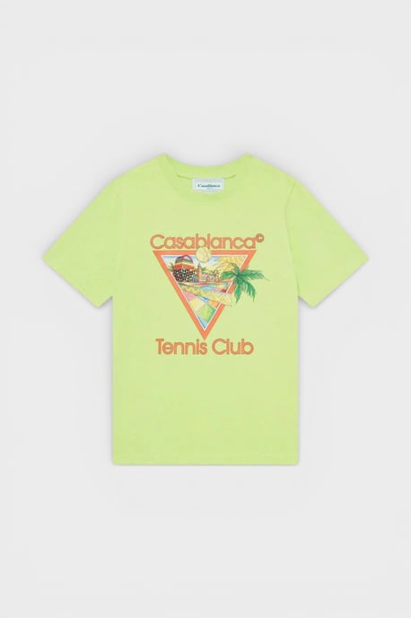 Casablanca Afro Cubism Tennis Club Hellgrünes T-shirt - Image 1
