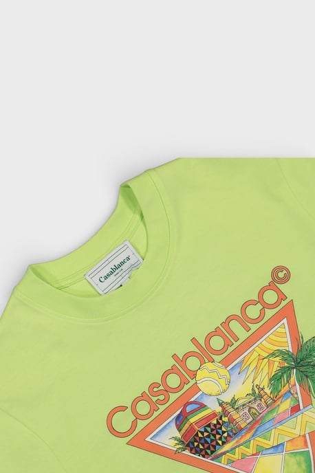 Casablanca Afro Cubism Tennis Club Hellgrünes T-shirt - Image 2
