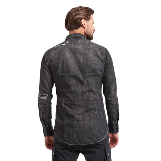 Dsquared2 Klassisches, Schwarzes Jeanshemd Im Western-stil - Image 3