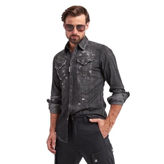 Dsquared2 Klassisches, Schwarzes Jeanshemd Im Western-stil - Image 6