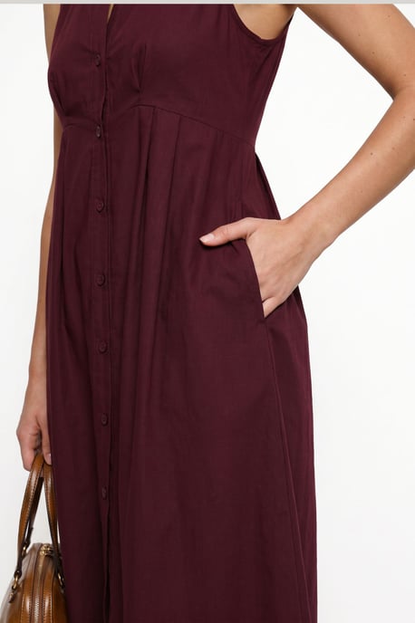 Ärmelloses A-Linien-Midi-Kleid mit Mandarin-Kragen - Image 6