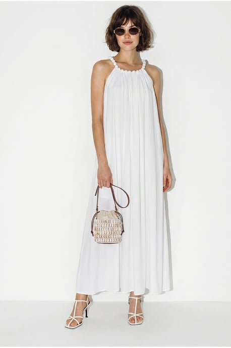 Damen Halter Maxi Kleid mit Tasche - Image 2