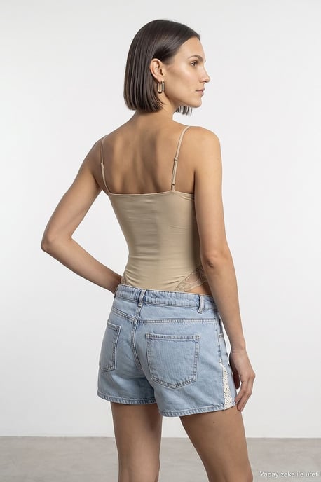 Spitzen Ärmellose Slim-Fit Body Bluse - Image 2