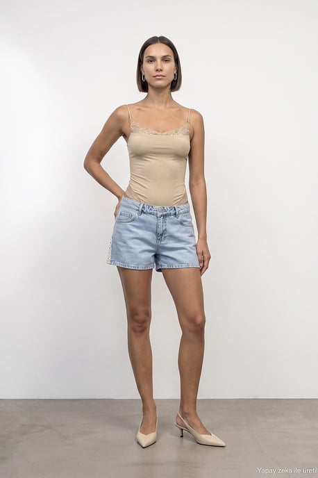 Spitzen Ärmellose Slim-Fit Body Bluse - Image 4