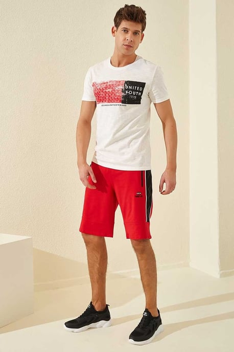 Herren gestreifte Jersey-Shorts - Image 1