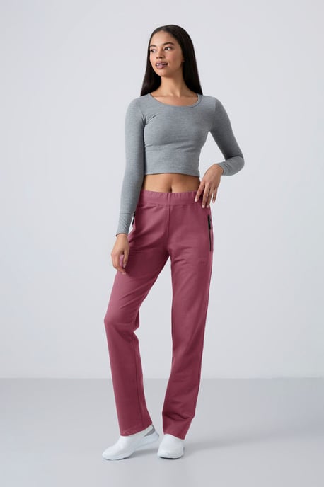 Damen gerade geschnittene Fleece-Sweatpants - Image 1