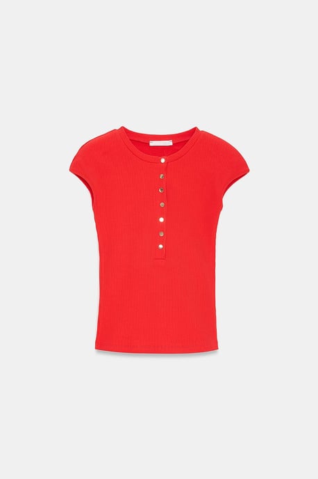 Figurbetontes Baumwoll-Jersey Rundhals-T-Shirt - Image 5