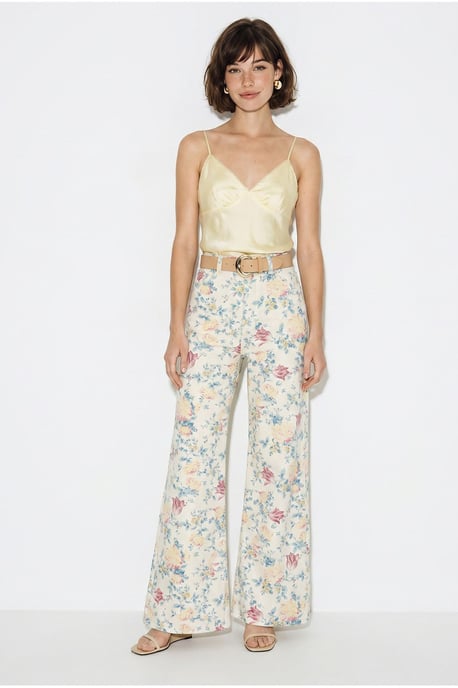 Hochtaillierte Paisley-Print Jeans mit geradem Bein - Image 2