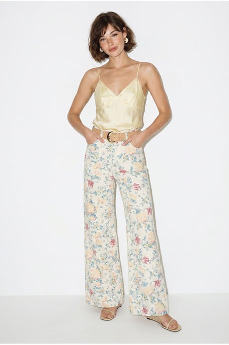 Hochtaillierte Paisley-Print Jeans mit geradem Bein - Image 3
