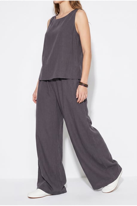 V-Ausschnitt Baumwollbluse-Hosen Zweiteiliges Set - Image 6