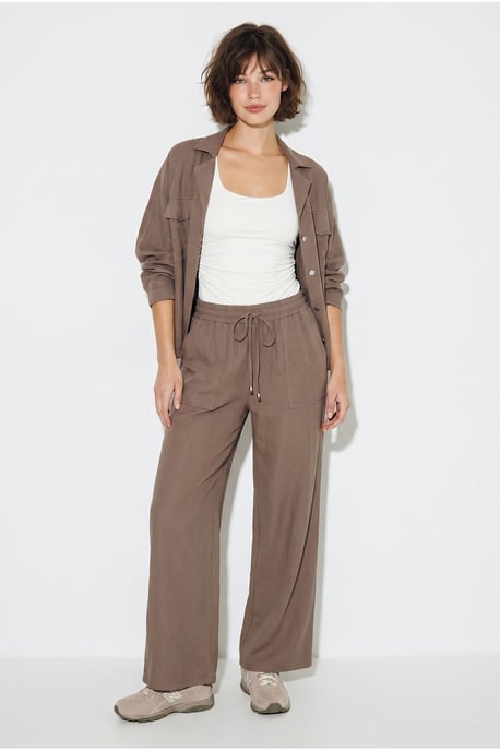 Zweiteiliges Crepe-Blusen-Set mit weitem Bein - Image 2