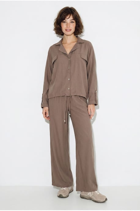 Zweiteiliges Crepe-Blusen-Set mit weitem Bein - Image 4