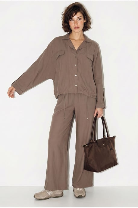 Zweiteiliges Crepe-Blusen-Set mit weitem Bein - Image 5