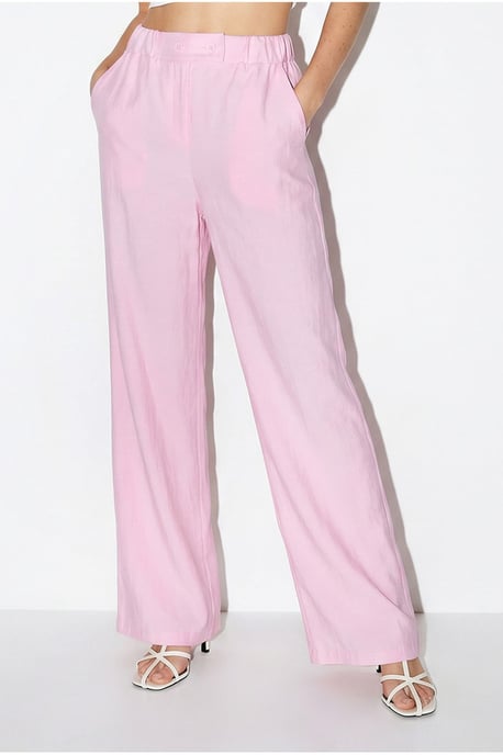 Geknotete ärmellose Bluse und weite Hose Set - Image 5