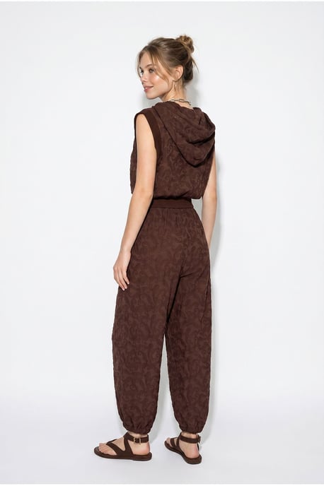 Musterter Kapuzenweste und weite Hosen Set - Image 5