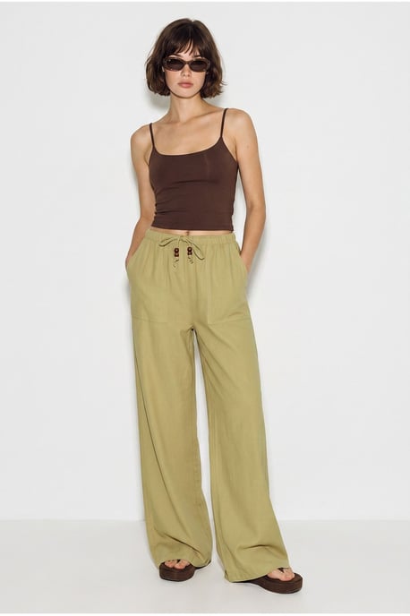 Weite Baumwollhose mit Kordelzugbund - Image 1