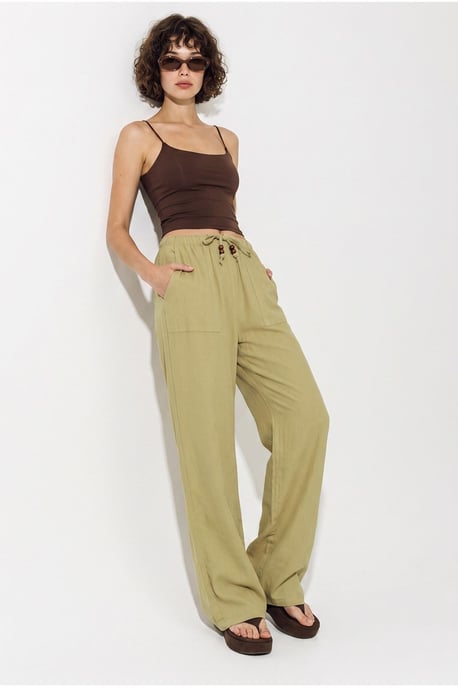 Weite Baumwollhose mit Kordelzugbund - Image 3