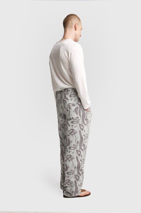 Herren Baumwoll Blumenmuster Strickhose - Image 2