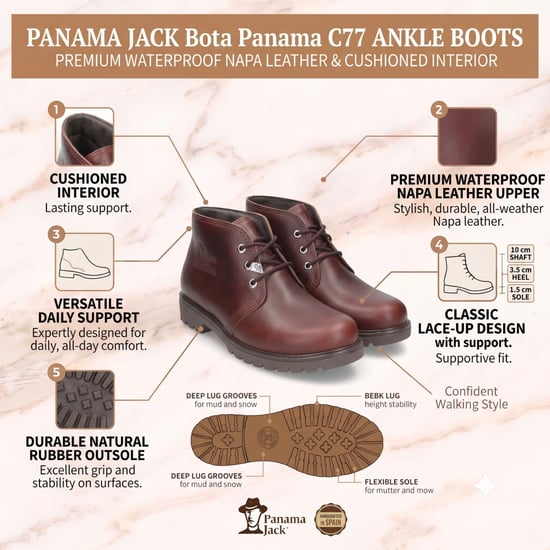 Panama Jack Wasserdichte Schnürstiefeletten aus bordeauxrotem Leder für Herren - Bota C77 - Image 2