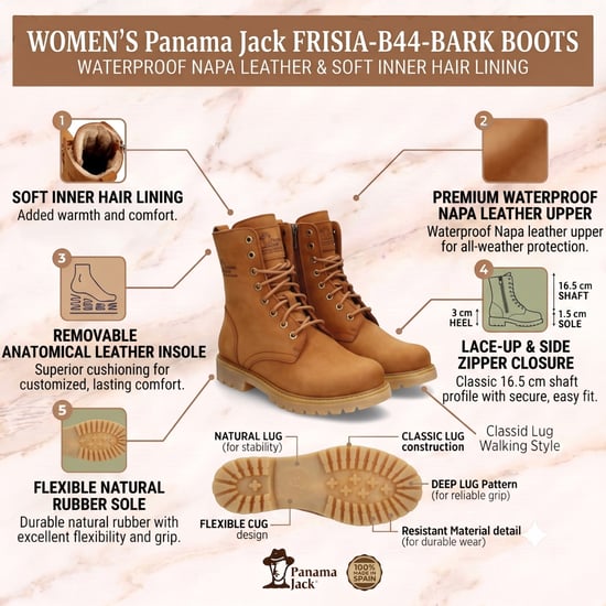 Panama Jack Wasserdichte warme Schnürstiefel aus braunem Leder für Damen - Frisia-B44 - Image 2