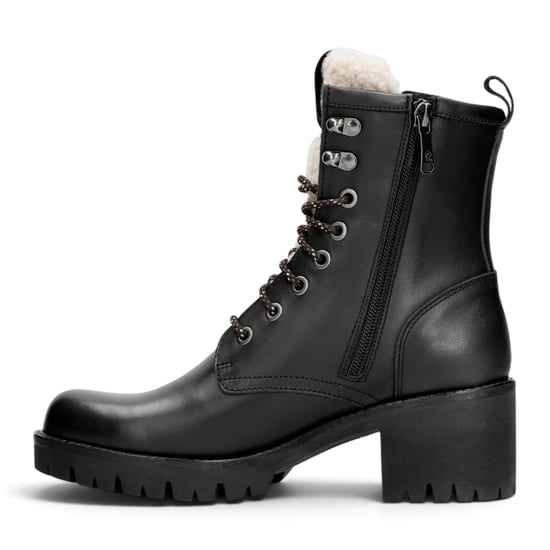 Panama Jack Wasserdichte warme Schnürstiefel mit Absatz aus schwarzem Leder für Damen - Tibi B1 - Image 3