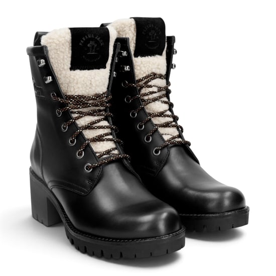 Panama Jack Wasserdichte warme Schnürstiefel mit Absatz aus schwarzem Leder für Damen - Tibi B1 - Image 4