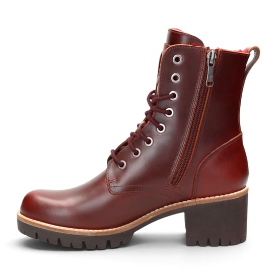 Panama Jack Wasserdichte warme Schnürstiefel aus bordeauxrotem Leder für Damen - Padma B25 - Image 3