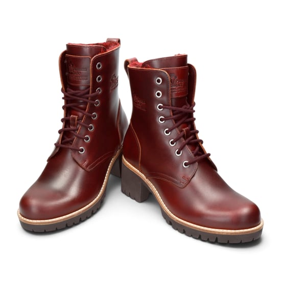 Panama Jack Wasserdichte warme Schnürstiefel aus bordeauxrotem Leder für Damen - Padma B25 - Image 5