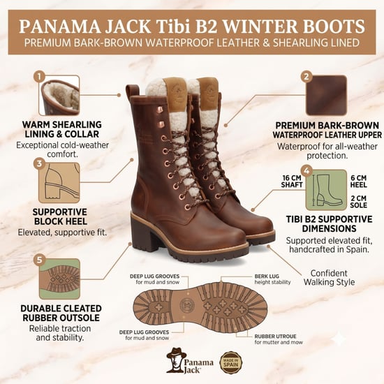Panama Jack Wasserdichte warme Schnürstiefel mit Absatz aus braunem Leder für Damen - Tibi B2 - Image 2