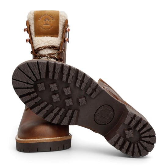 Panama Jack Wasserdichte warme Schnürstiefel mit Absatz aus braunem Leder für Damen - Tibi B2 - Image 5