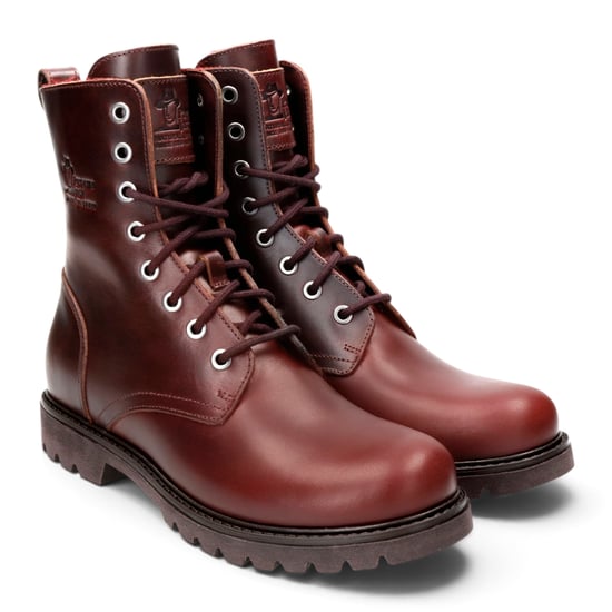 Panama Jack Wasserdichte warme Schnürstiefel aus bordeauxrotem Leder für Damen - Frisia-B45 - Image 4