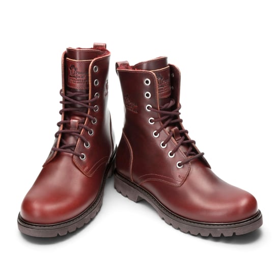 Panama Jack Wasserdichte warme Schnürstiefel aus bordeauxrotem Leder für Damen - Frisia-B45 - Image 5