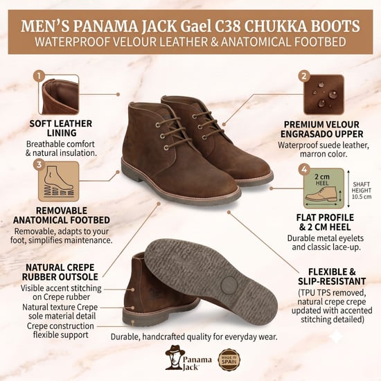 Panama Jack Wasserdichte Desert Boots zum Schnüren aus braunem Leder für Herren - Gael C38 - Image 2
