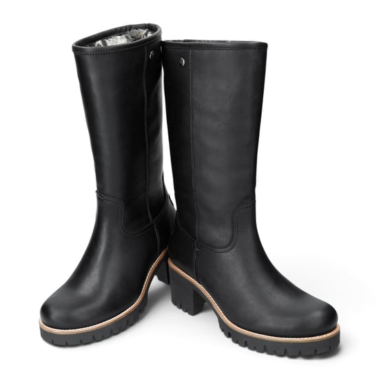 Panama Jack Wasserdichte hohe Winterstiefel mit Absatz aus schwarzem Leder für Damen - Patricia B17 - Image 3