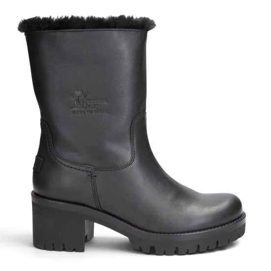 Panama Jack Wasserdichte warme Stiefel mit Absatz aus schwarzem Leder für Damen - Piola B48 - Image 1