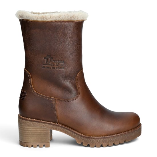Panama Jack Wasserdichte warme Stiefel mit Absatz aus braunem Leder für Damen - Piola B8 - Image 1