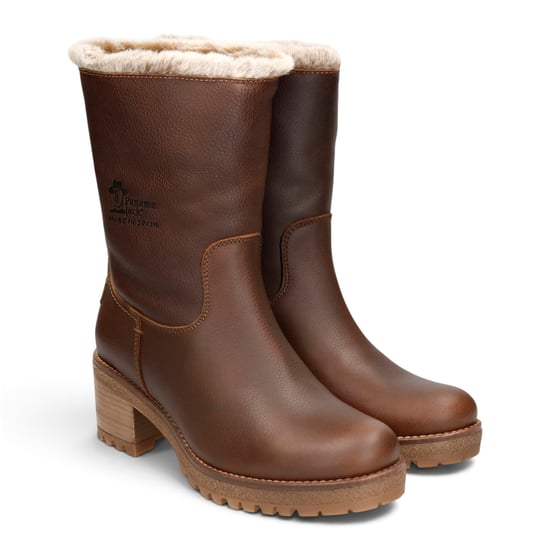 Panama Jack Wasserdichte warme Stiefel mit Absatz aus braunem Leder für Damen - Piola B8 - Image 4