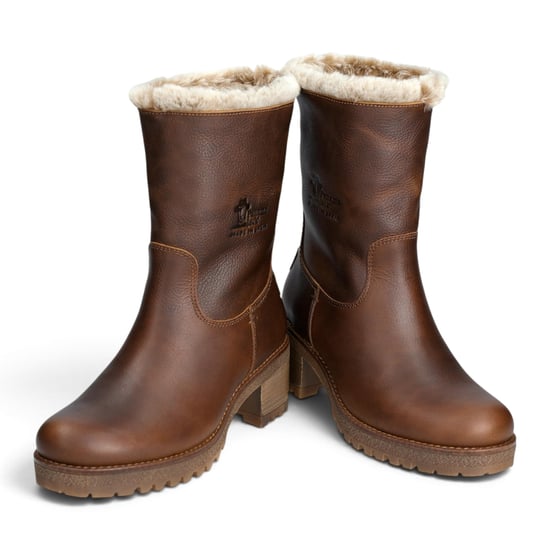 Panama Jack Wasserdichte warme Stiefel mit Absatz aus braunem Leder für Damen - Piola B8 - Image 5