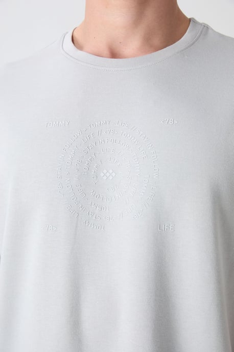 Übergroßes Baumwollmix Rundhalsausschnitt T-Shirt - Image 3